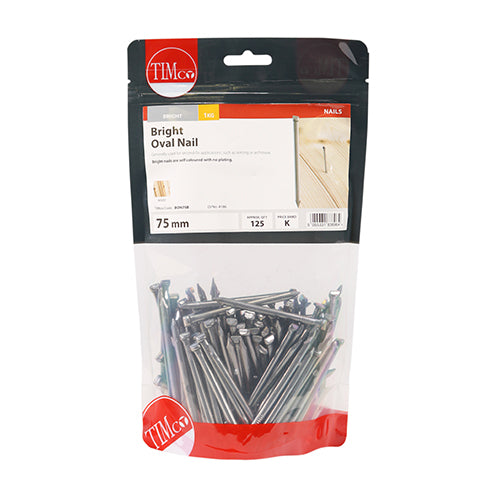 Timco Bright Oval Head Nails 75mm (3") - 1kg