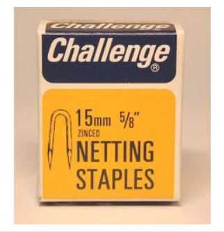 Zinced Netting Staples - 15 mm (5/8"), 20 mm (3/4") & 25 mm (1") - 40g pack