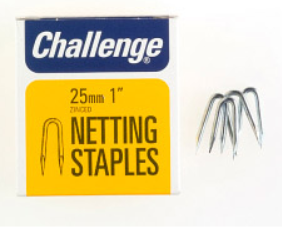 Zinced Netting Staples - 15 mm (5/8"), 20 mm (3/4") & 25 mm (1") - 40g pack