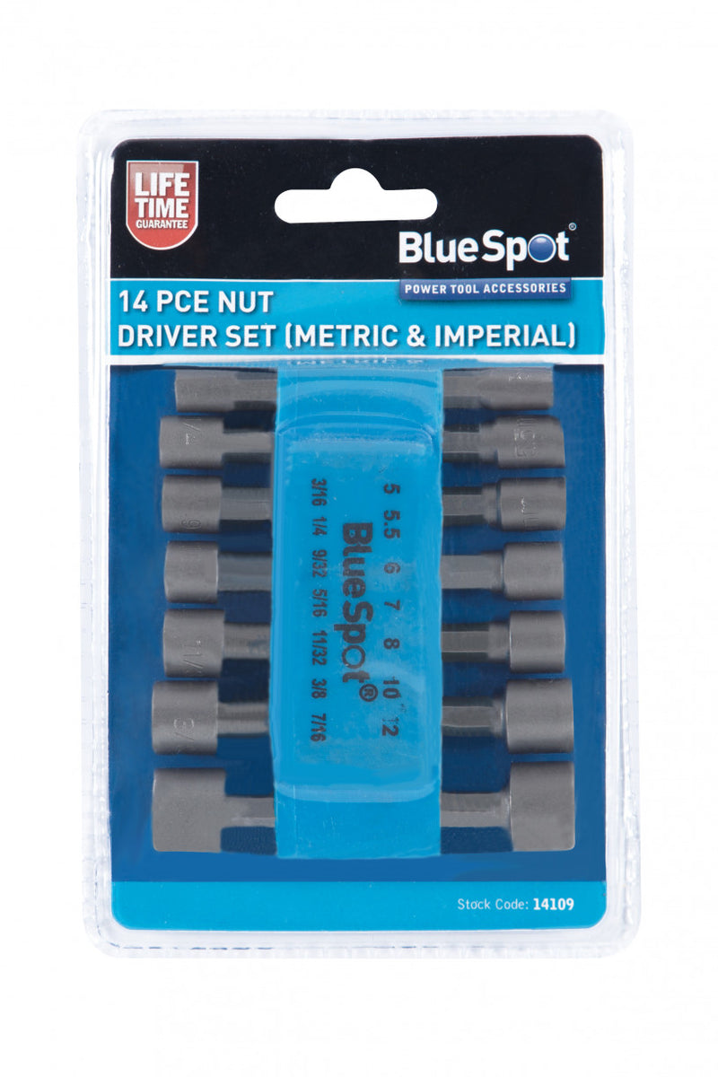 BlueSpot - 14 PCE Nut Driver Set (Metric & Imperial)