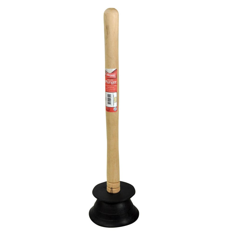 Wooden handled Toilet Plunger