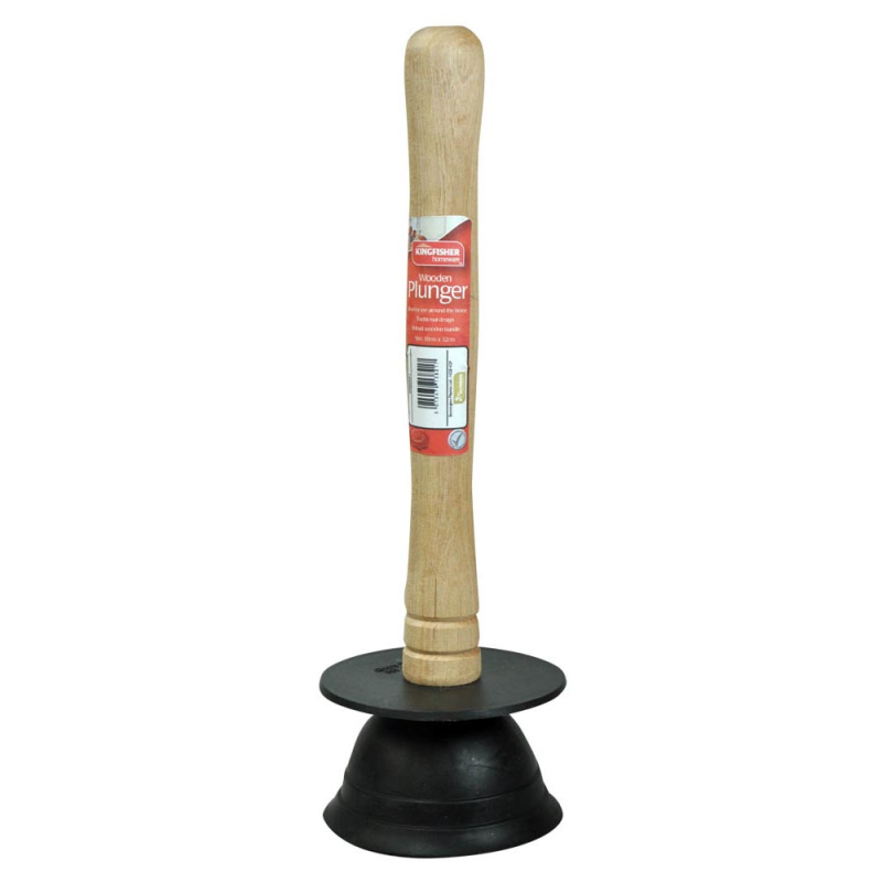 Wooden handled Toilet Plunger