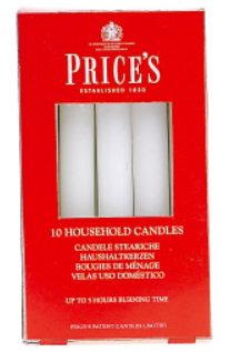 Price's - 10 Household Candles - White