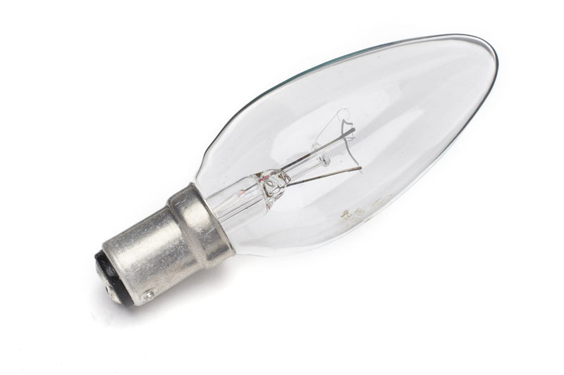25w Clear Candle Bulbs SBC (Small Bayonet Cap) - 1 or 10 Pack