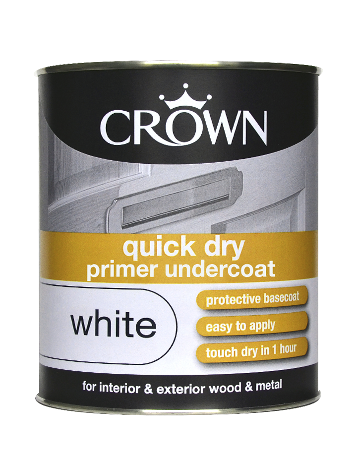 Crown - Quick Dry Primer Undercoat - White 750ml & 2.5L