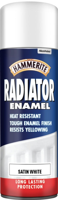 Hammerite - Radiator Enamel Spray Paint - Satin White - 400ml