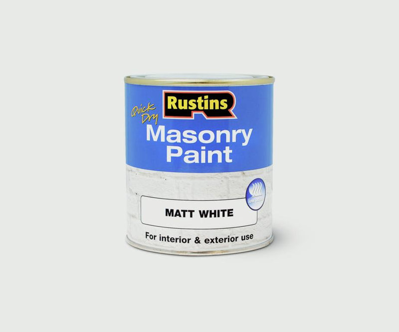 Rustins Quick Dry Masonry Paint - Matt White - 250 ml