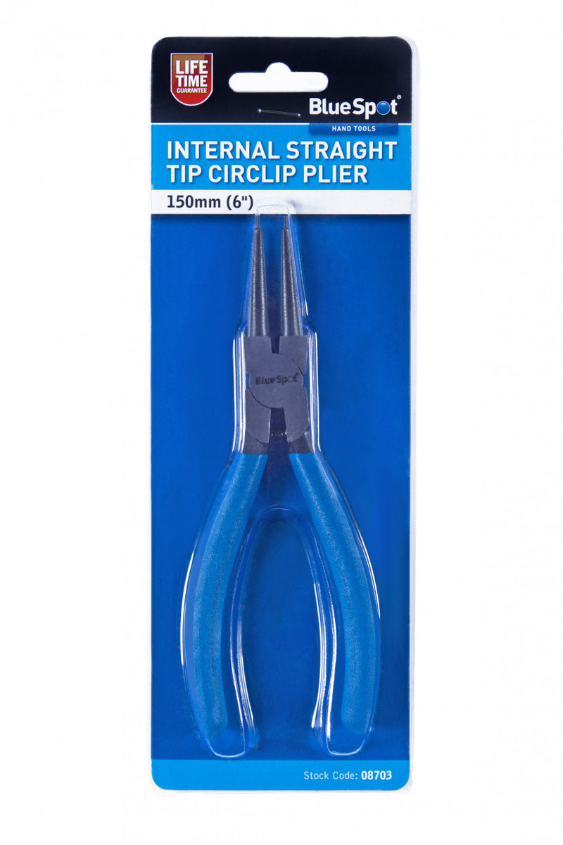 BlueSpot - Internal Straight Tip Circlip Pliers - 150mm (6")