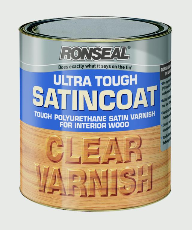 Ronseal - Ultra Tough Interior Wood Varnish - Hard-glaze & Satin-coat finishes