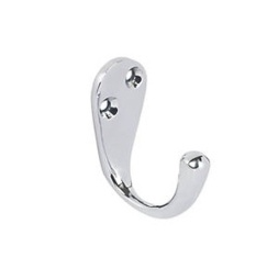 Securit Chrome Plated Coat Hooks - 50mm (2") - 2 Pack (S6108)