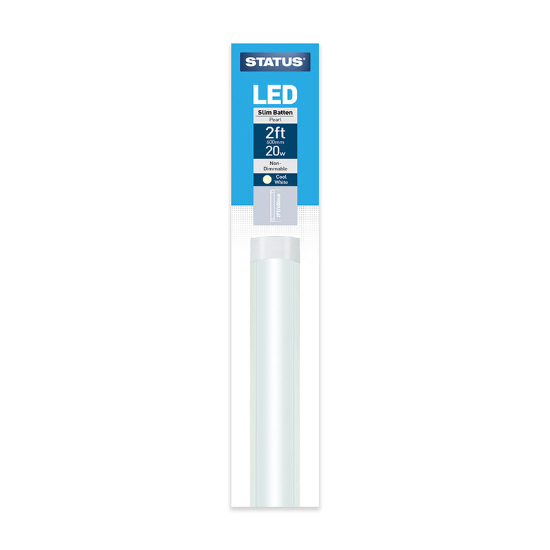 LED Slim Batten Pearl Cool White Light Tube - 2ft, 4ft, 5ft & 6ft