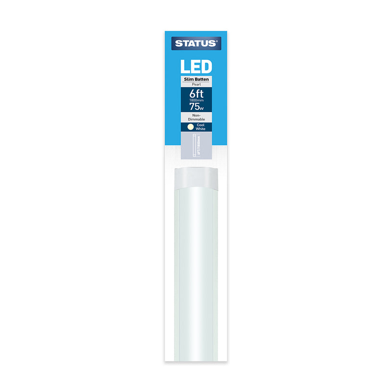 LED Slim Batten Pearl Cool White Light Tube - 2ft, 4ft, 5ft & 6ft