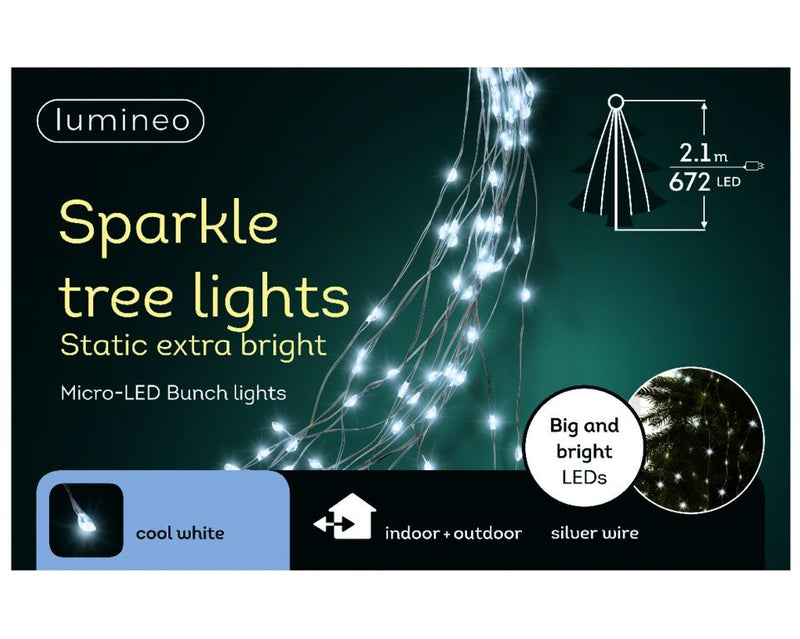 White LED Sparkle Tree Lights -  2.1 metres / 6'11"