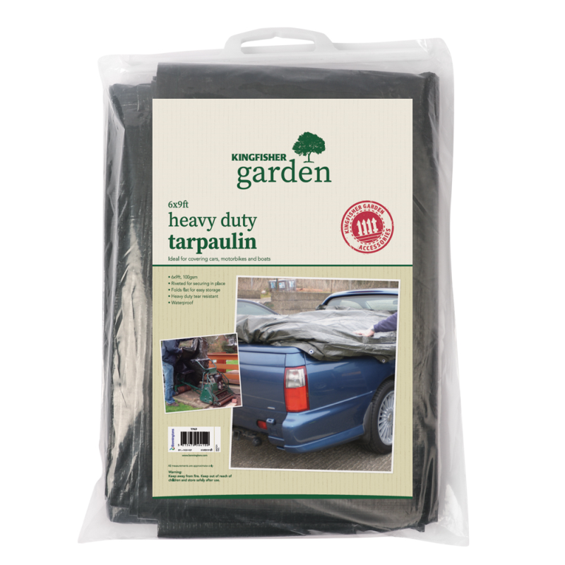 Heavy Duty Green Tarpaulin - 1.8m x 2.7m (6' x 9'), 2.4m x 3.7m (8' x 12') 3.7m x 5.5m (12' x 18')