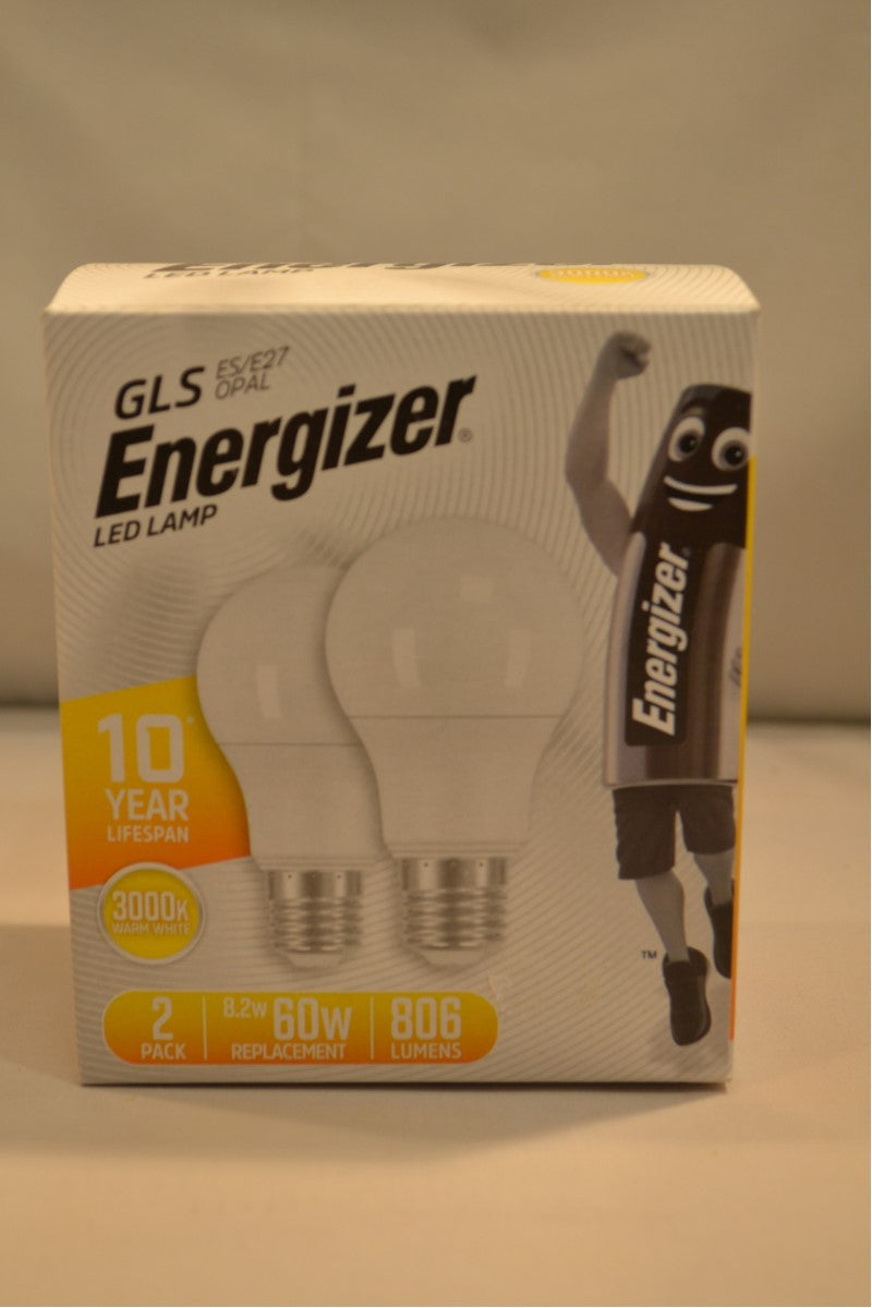LED Light Bulb - Warm White - ES/E27 Screw Cap  - 8.2w (60w) - 2 pack