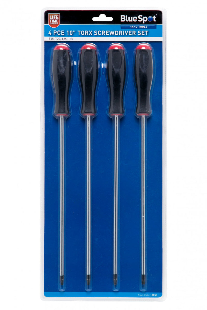 BlueSpot - 4 PCE 10" Torx Screwdriver Set