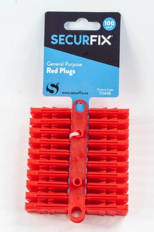 Securfix General Purpose Red Plugs - 100 Pack