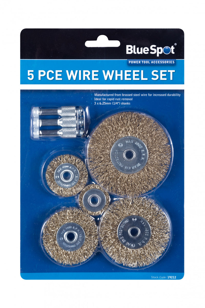 BlueSpot - 5PCE Wire Wheel Set