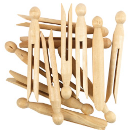 Orwell Wooden Dolly Push-On Pegs - 110mm (4 1/4") - 24 pack